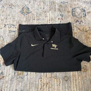 Nike Black Dri-FIT Golf Polo with Gold Embroidery